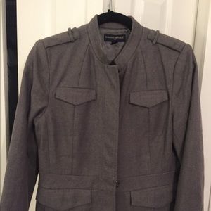 Grey wool military style blazer